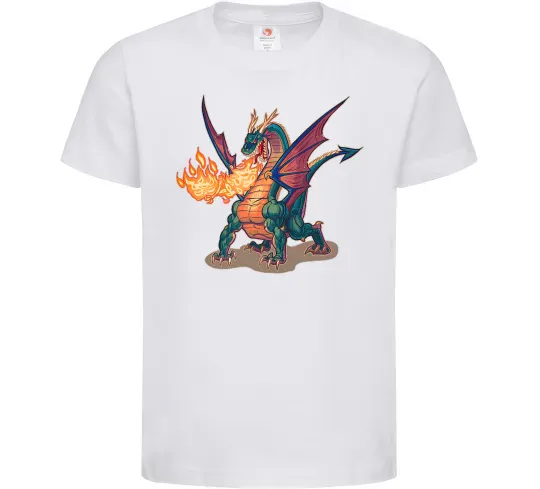 Детская футболка Fire Dragon Белый фото