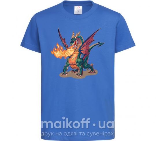 Дитяча футболка Fire Dragon Яскраво-синій фото