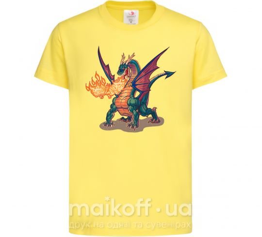 Дитяча футболка Fire Dragon Лимонний фото