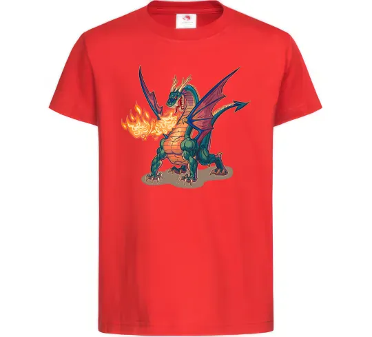 Детская футболка Fire Dragon Красный фото