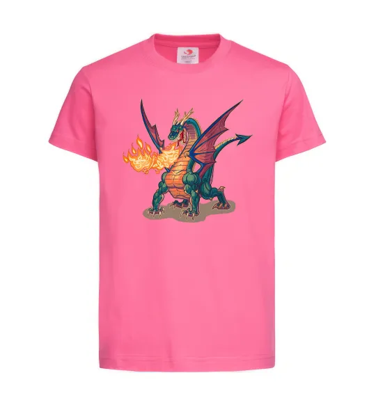 Детская футболка Fire Dragon Ярко-розовый фото