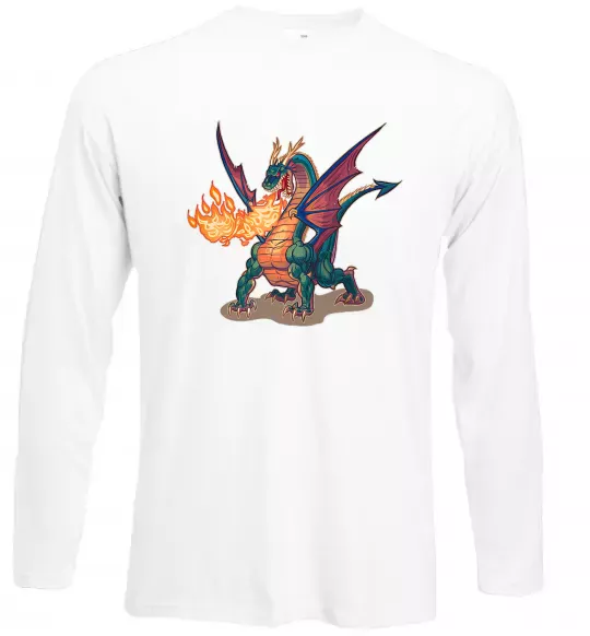 Лонгслив Fire Dragon Белый фото