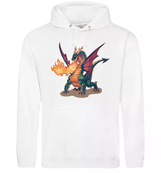 Мужская толстовка (худи) Fire Dragon Белый фото