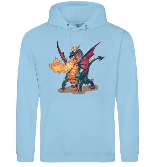 Чоловіча толстовка (худі) Fire Dragon Блакитний фото