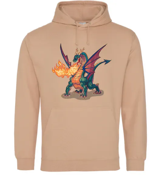 Женская толстовка (худи) Fire Dragon Песочный фото