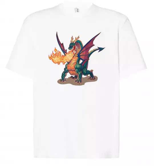 Футболка Оверсайз Fire Dragon Белый фото