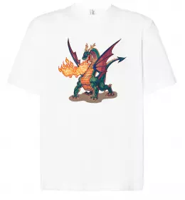 Футболка Оверсайз Мультяшний дракон Белый фото