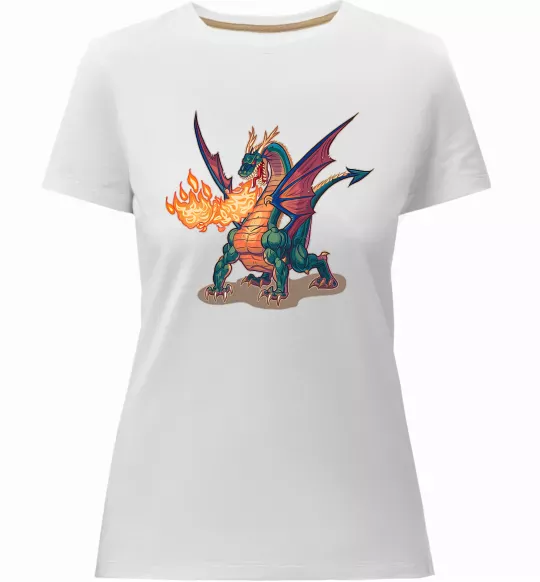 Жіноча преміум футболка Fire Dragon Білий фото