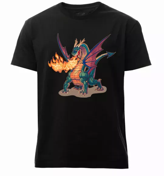 Чоловіча преміум футболка Fire Dragon Чорний фото