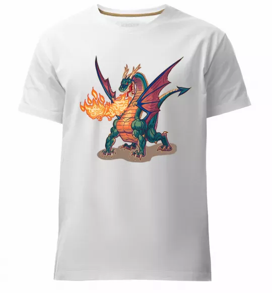 Чоловіча преміум футболка Fire Dragon Білий фото