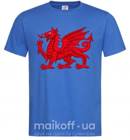 Мужская футболка Красный Дракон Ярко-синий фото