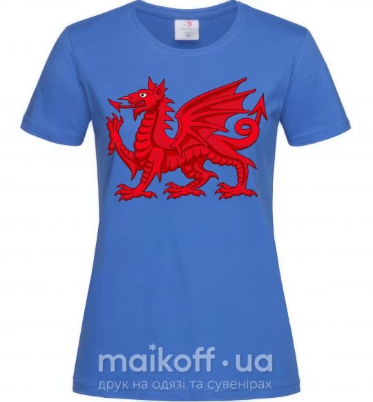 Женская футболка Красный Дракон Ярко-синий фото
