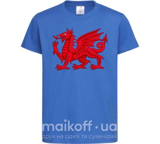Детская футболка Красный Дракон Ярко-синий фото