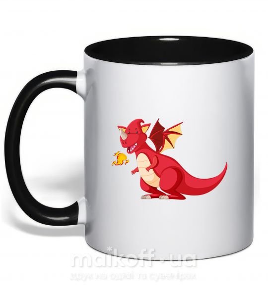 Чашка с цветной ручкой Red Dragon Черный фото