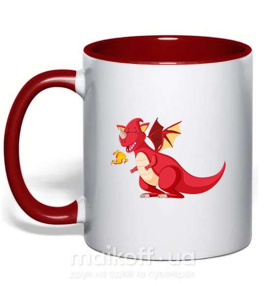 Чашка з кольоровою ручкою Red Dragon Червоний фото