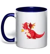 Чашка з кольоровою ручкою Red Dragon Глибокий темно-синій фото