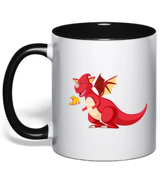 Чашка з кольоровою ручкою Red Dragon Чорний фото