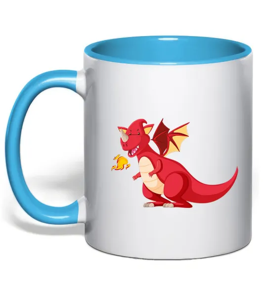 Чашка з кольоровою ручкою Red Dragon Блакитний фото