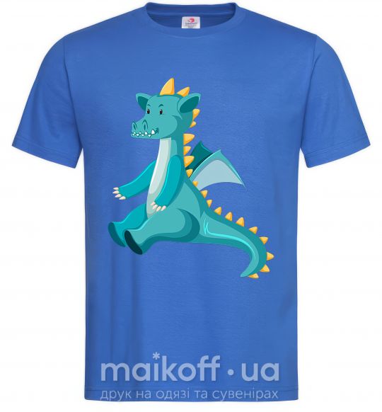 Мужская футболка Бирюзовый Дракон Ярко-синий фото