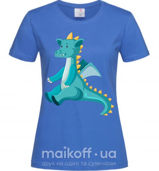 Жіноча футболка Бирюзовый Дракон Яскраво-синій фото