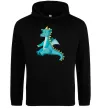 Чоловіча толстовка (худі) Бірюзовий Дракон Чорний фото