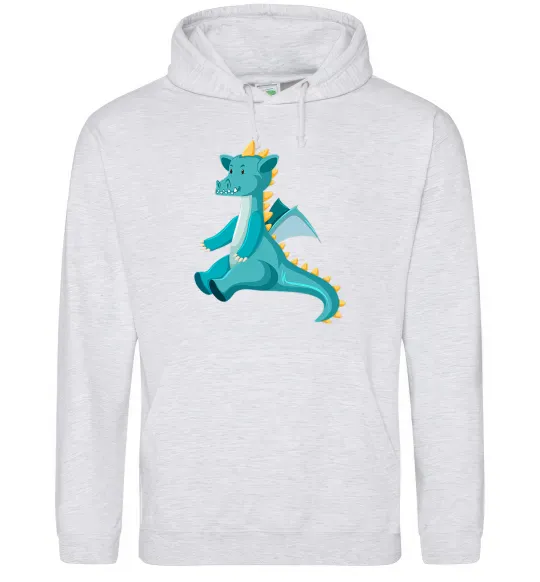 Женская толстовка (худи) Бірюзовий Дракон Серый меланж фото