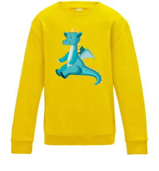 Детский Свитшот Бірюзовий Дракон Солнечно желтый фото