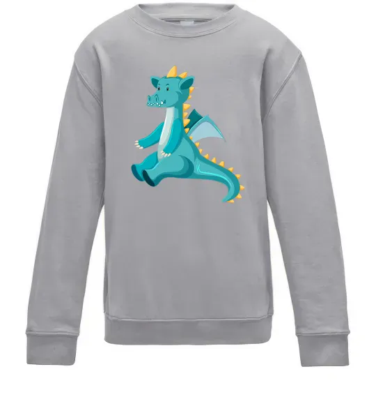 Детский Свитшот Бірюзовий Дракон Серый меланж фото