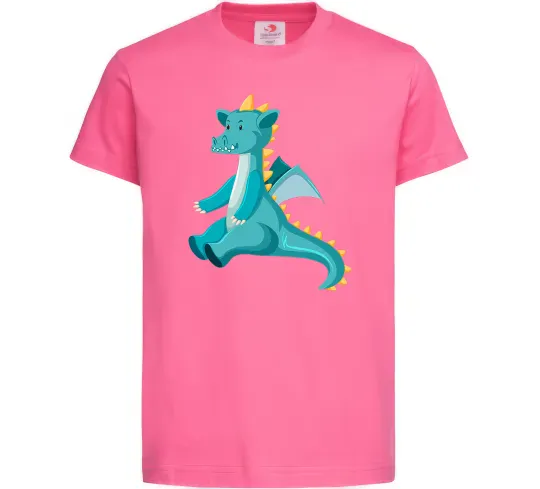 Дитяча футболка Бірюзовий Дракон Яскраво-рожевий фото