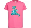 Дитяча футболка Бірюзовий Дракон Яскраво-рожевий фото