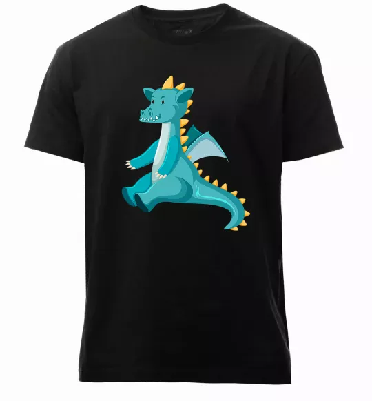 Мужская премиум футболка Бірюзовий Дракон Черный фото