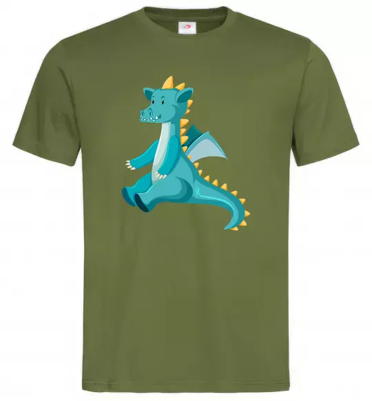Мужская футболка Бірюзовий Дракон Оливковый фото