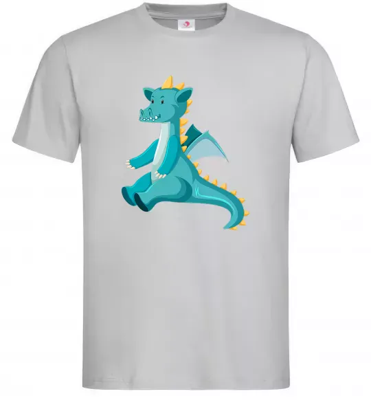 Мужская футболка Бірюзовий Дракон Серый фото