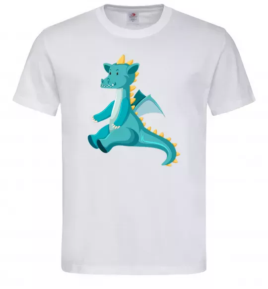Мужская футболка Бірюзовий Дракон Белый фото