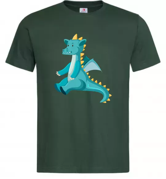 Мужская футболка Бірюзовий Дракон Темно-зеленый фото
