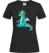 Жіноча футболка Бірюзовий Дракон Чорний Жіноча футболка Бірюзовий Дракон Чорний фото