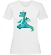 Жіноча футболка Бірюзовий Дракон Білий Жіноча футболка Бірюзовий Дракон Білий фото