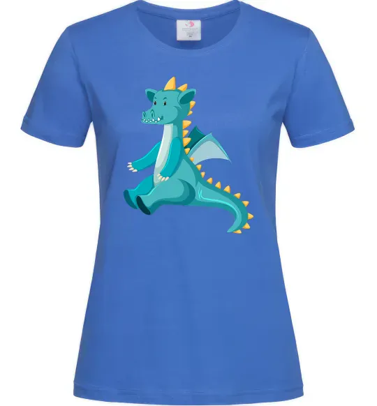 Жіноча футболка Бірюзовий Дракон Яскраво-синій фото