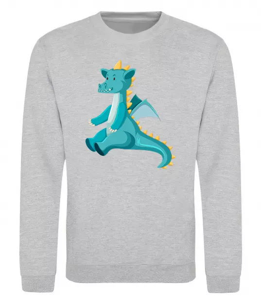 Світшот Бірюзовий Дракон Сірий меланж фото