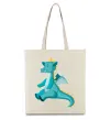 Еко-сумка Бірюзовий Дракон Бежевий Еко-сумка Бірюзовий Дракон Бежевий фото