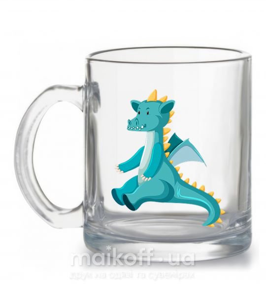 Чашка стеклянная Бирюзовый Дракон Прозрачный фото