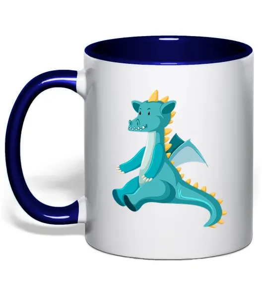 Чашка с цветной ручкой Бірюзовий Дракон Глубокий темно-синий фото