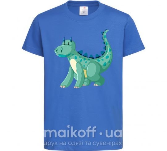 Детская футболка Зеленый Дракон Ярко-синий фото