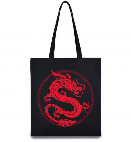 Еко-сумка Дракон в колі Чорний фото