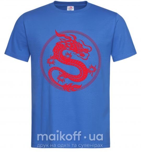 Мужская футболка Дракон в круге Ярко-синий фото