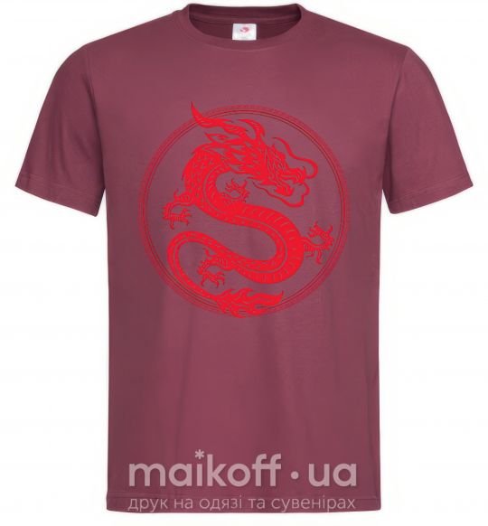 Чоловіча футболка Дракон в круге Бордовий фото