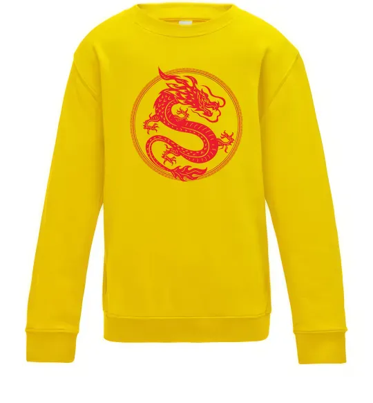 Дитячий світшот Дракон в колі Сонячно жовтий фото