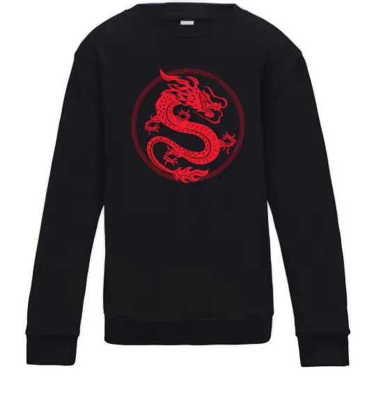 Дитячий світшот Дракон в колі Чорний фото