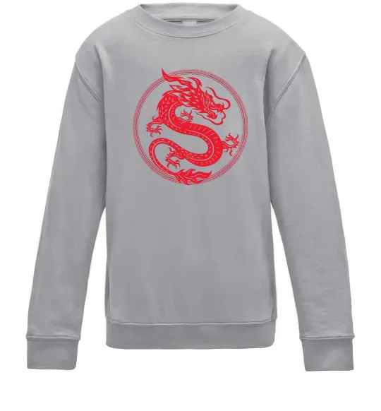 Дитячий світшот Дракон в колі Сірий меланж фото