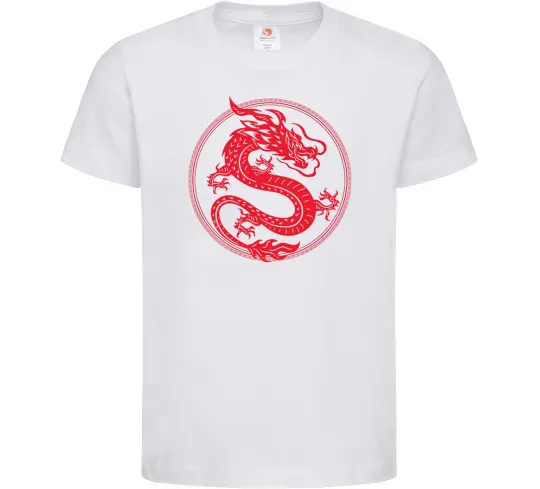 Детская футболка Дракон в колі Белый фото